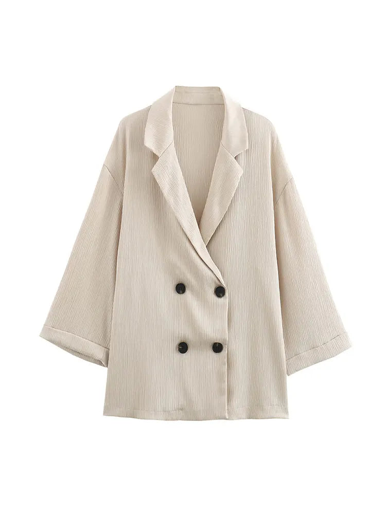 Conjunto de chaqueta informal y pantalones de pierna ancha