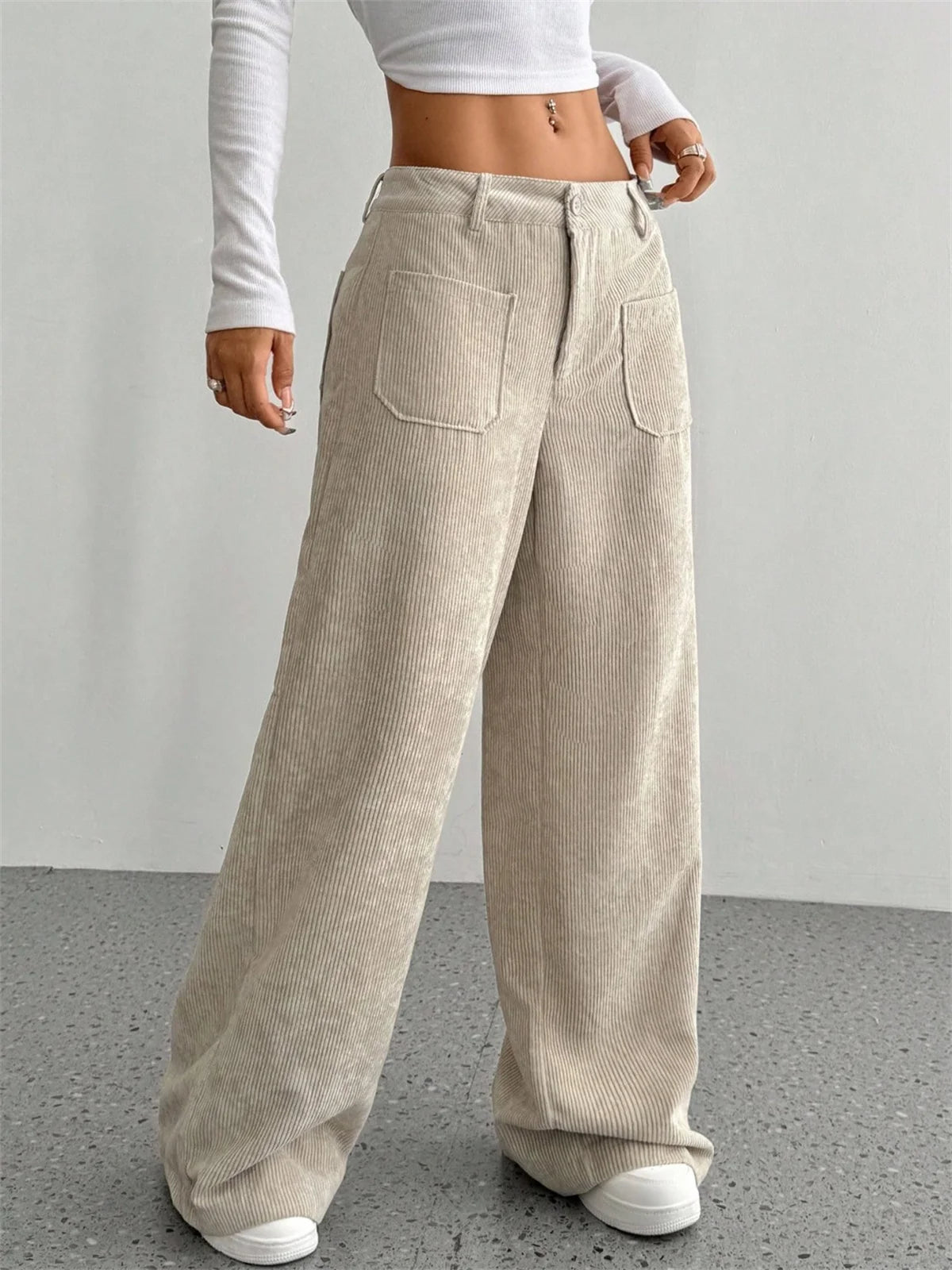Pantalón de pana con piernas anchas