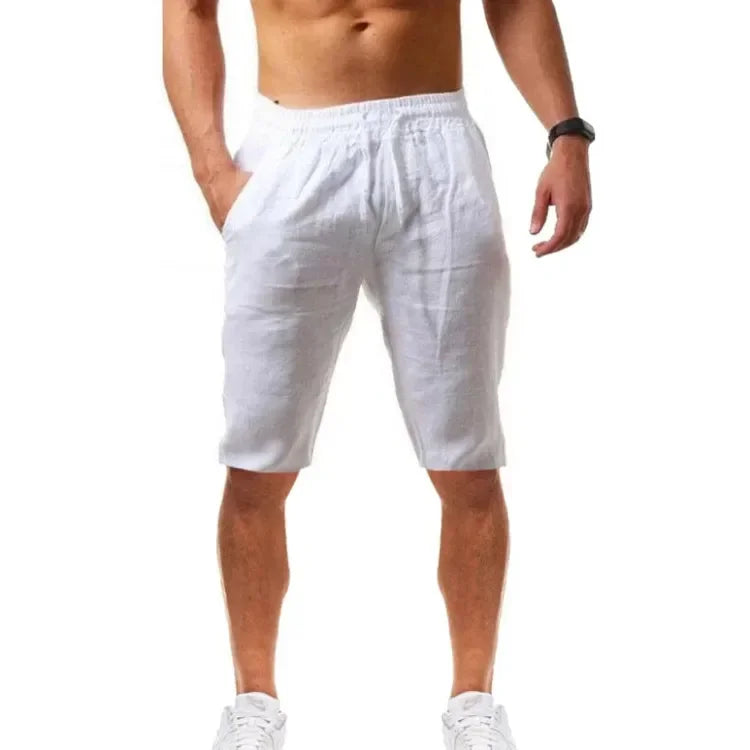Pantalones holgados de algodón y lino para hombre