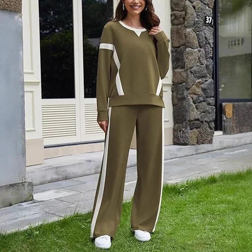 Conjunto de chándal de sudadera de cuello redondo