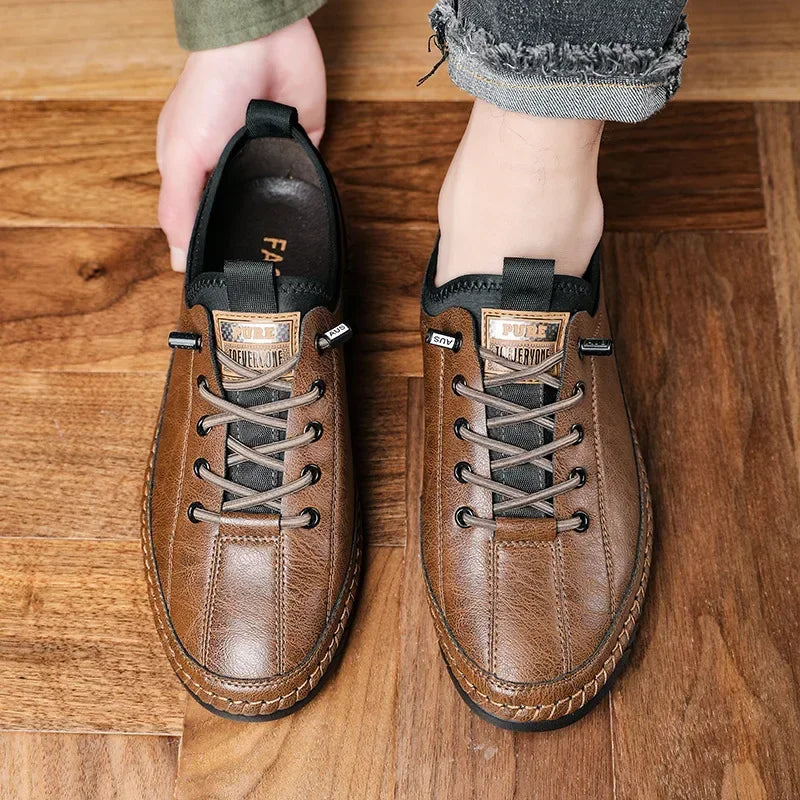Zapatos informales de cuero hechos a mano para hombre