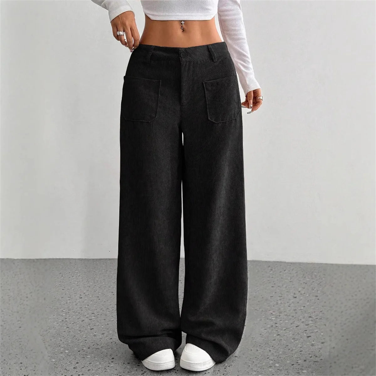 Pantalón de pana con piernas anchas