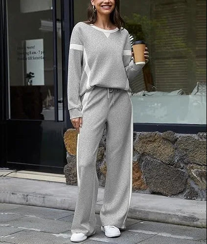 Conjunto de chándal de sudadera de cuello redondo