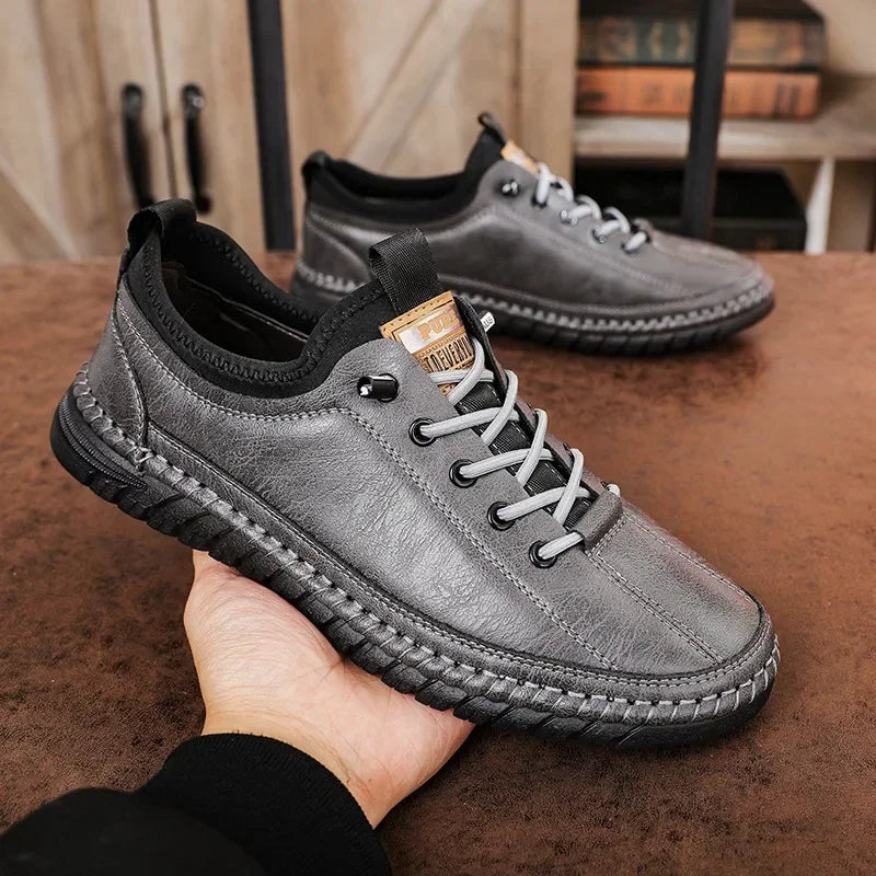 Zapatos informales de cuero hechos a mano para hombre