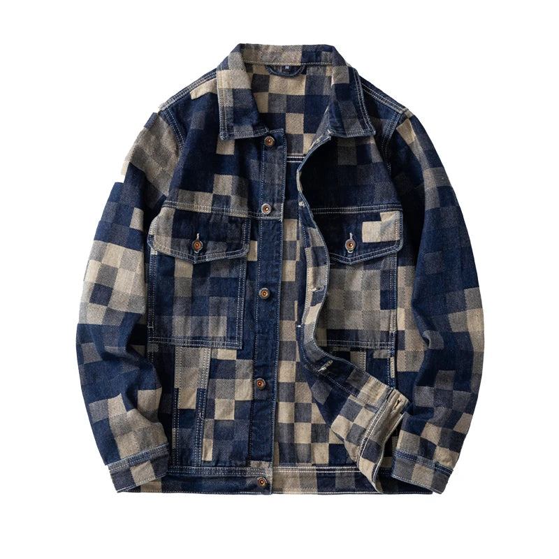 Chaqueta vaquera de cuadros vintage
