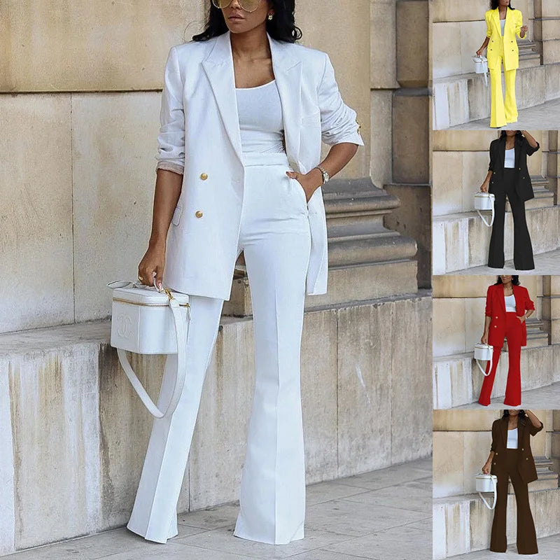 Traje informal con pantalones de pierna ancha