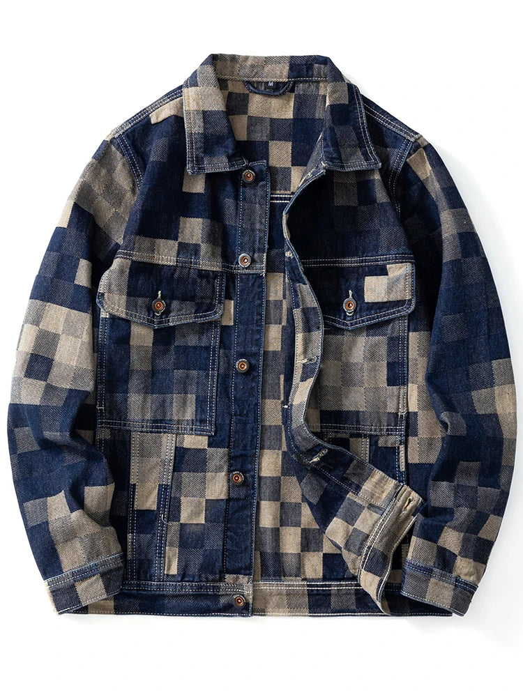 Chaqueta vaquera de cuadros vintage