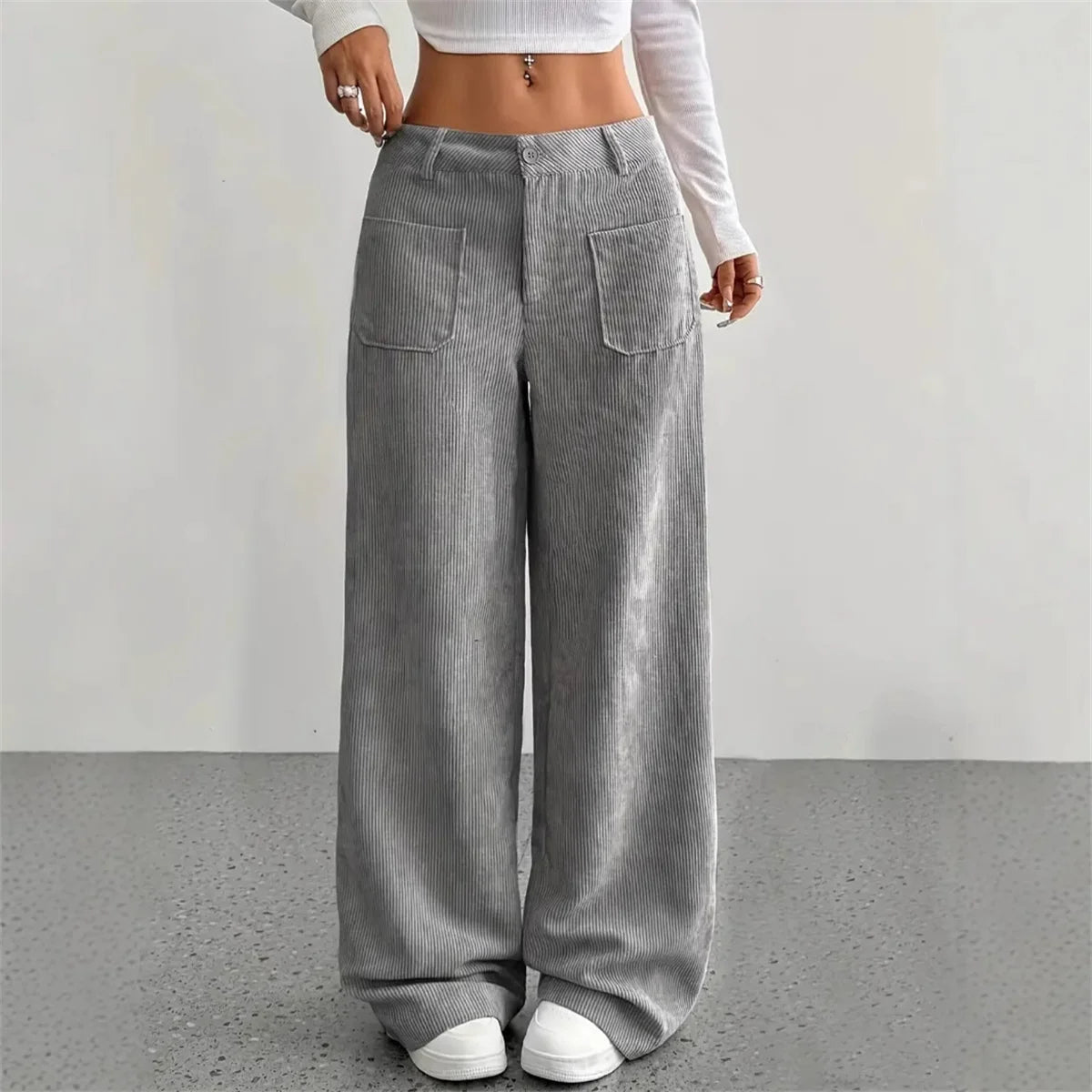 Pantalón de pana con piernas anchas
