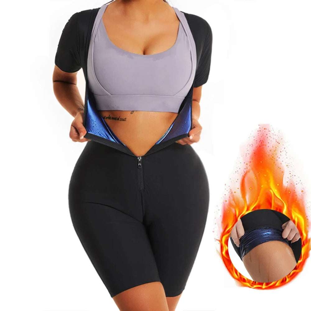 Traje de alta compresión con efecto sauna para mujer