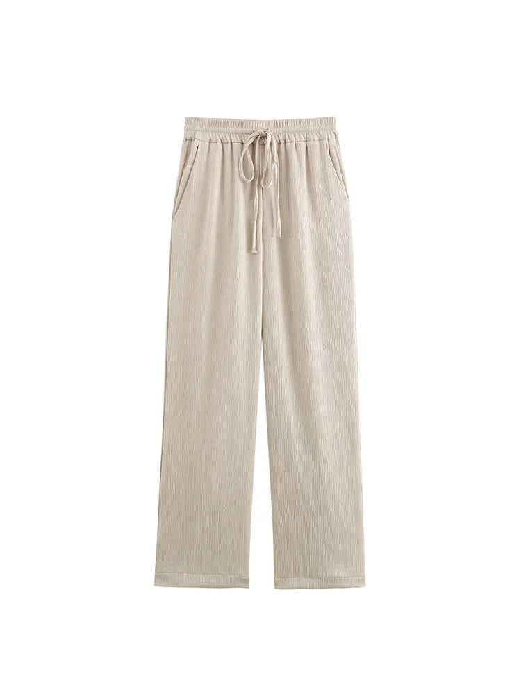 Conjunto de chaqueta informal y pantalones de pierna ancha