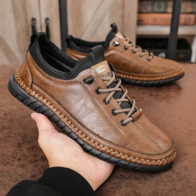 Zapatos informales de cuero hechos a mano para hombre