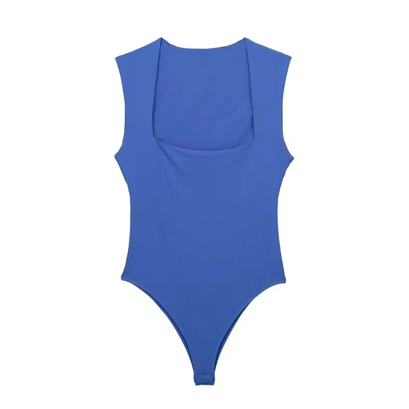 Body sin mangas con cuello cuadrado