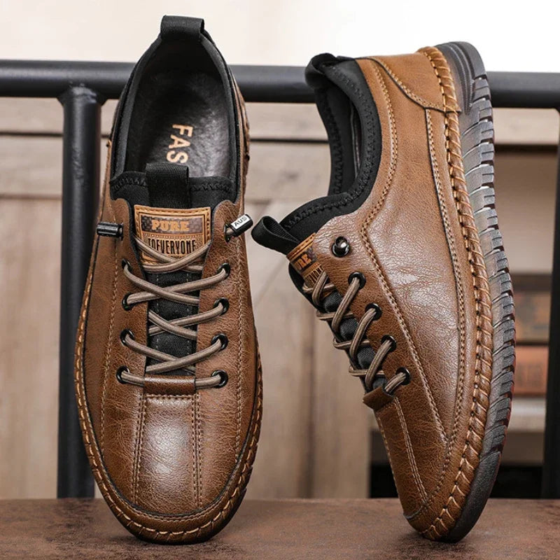 Zapatos informales de cuero hechos a mano para hombre