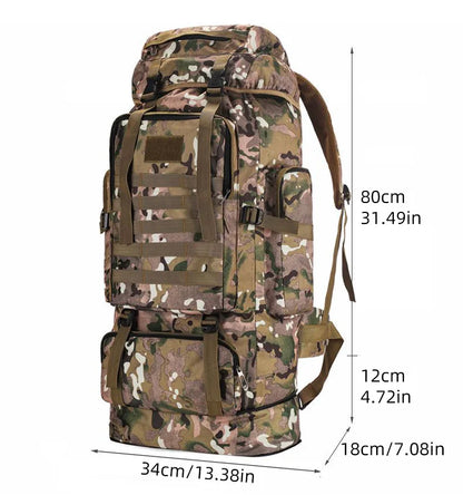 Mochila mimetizada para acampar al aire libre de 100L