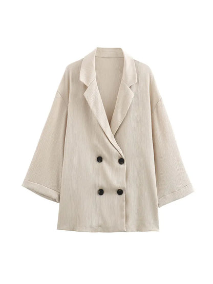 Conjunto de chaqueta informal y pantalones de pierna ancha