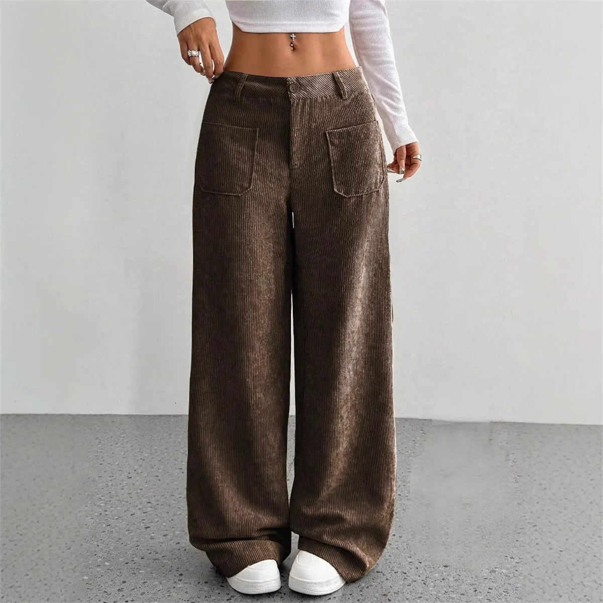 Pantalón de pana con piernas anchas