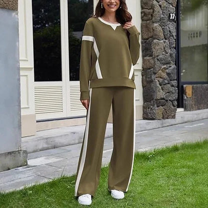 Conjunto de chándal de sudadera de cuello redondo