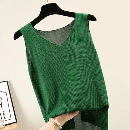 Blusa de punto sin mangas