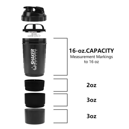 Shaker de proteínas de 600ml con separadores