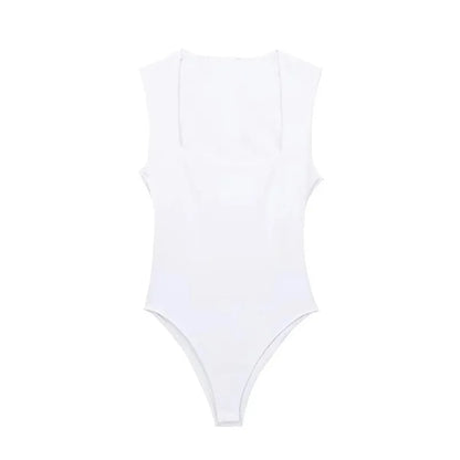Body sin mangas con cuello cuadrado