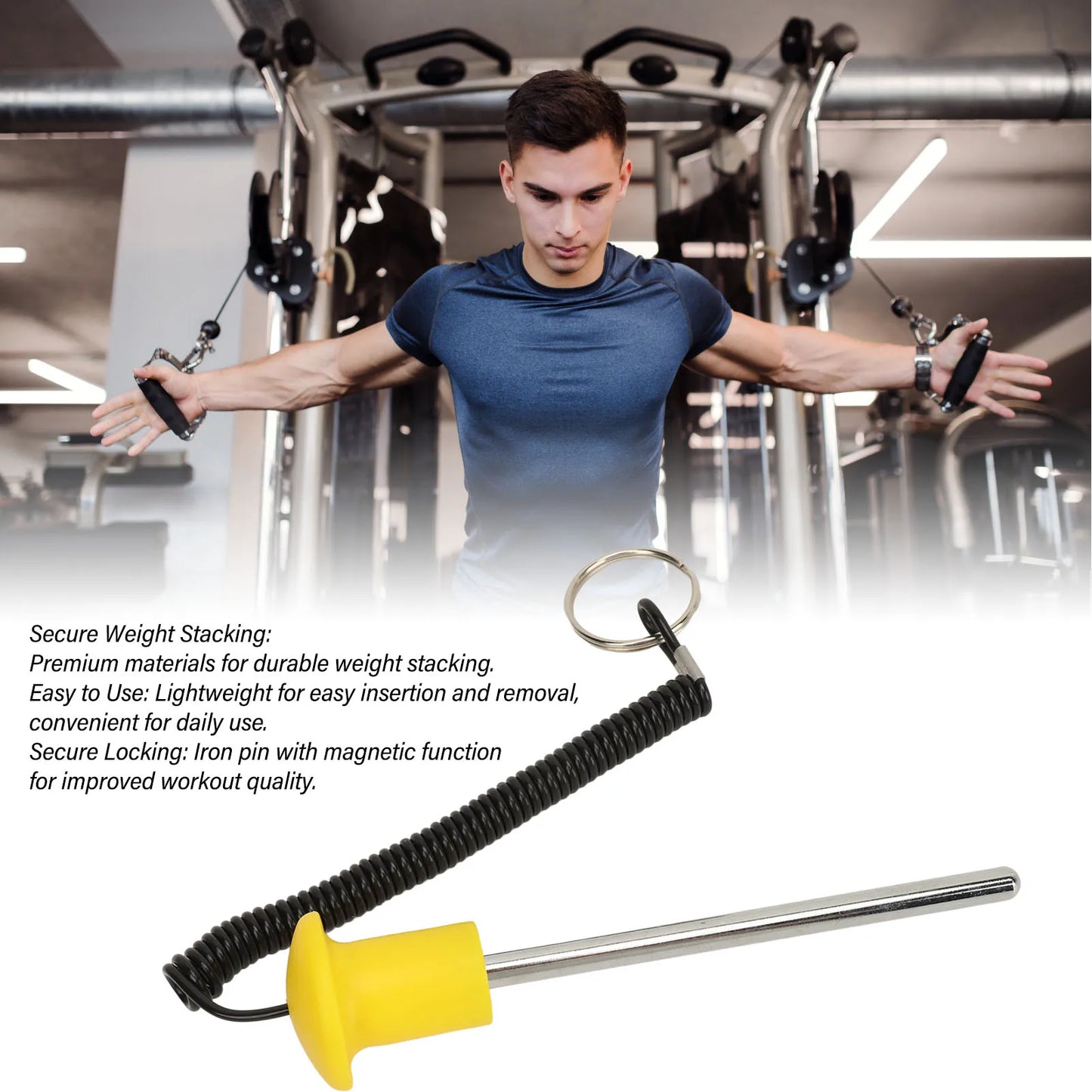 Pin de bloqueo magnético para gimnasio 8mm