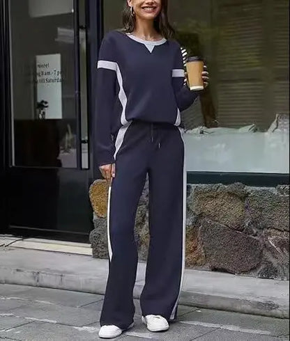 Conjunto de chándal de sudadera de cuello redondo