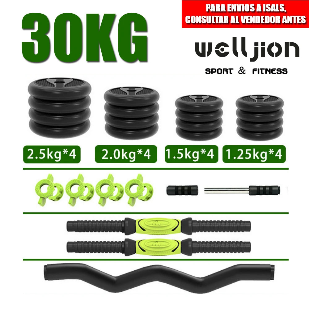 Kit de mancuernas regulables (juego de 10 kg, 15 kg, 20 kg, 30 kg, 40 kg)