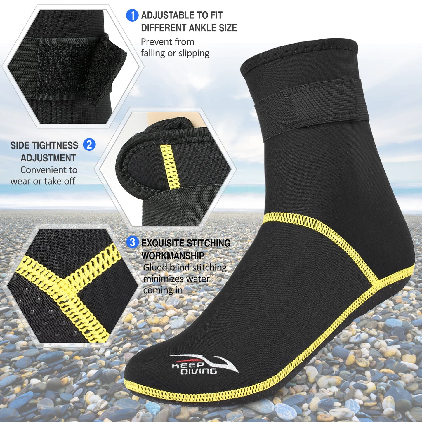 Calcetines de buceo de neopreno de 3mm