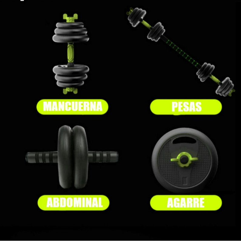 Kit de mancuernas regulables (juego de 10 kg, 15 kg, 20 kg, 30 kg, 40 kg)