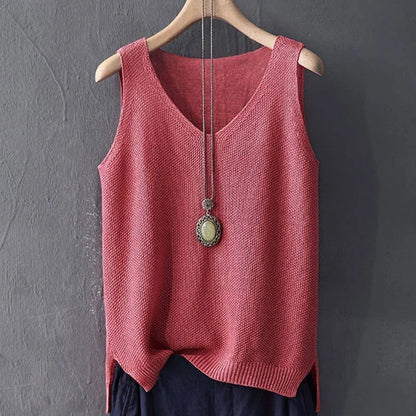 Blusa de punto sin mangas