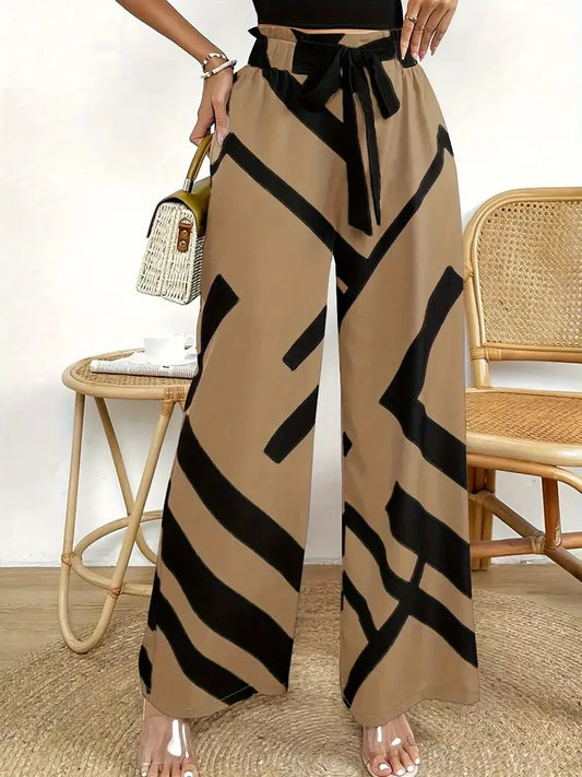 Pantalones de pierna ancha con estampados estilo casual