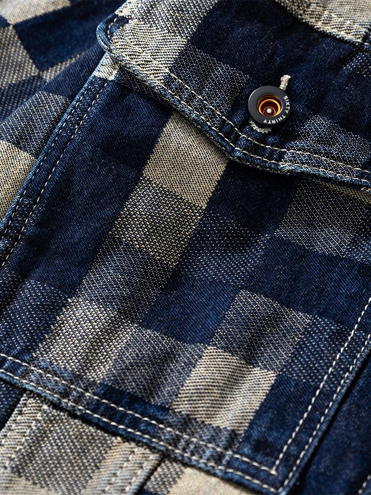 Chaqueta vaquera de cuadros vintage