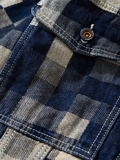Chaqueta vaquera de cuadros vintage