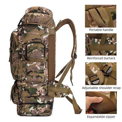 Mochila mimetizada para acampar al aire libre de 100L