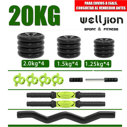 Kit de mancuernas regulables (juego de 10 kg, 15 kg, 20 kg, 30 kg, 40 kg)