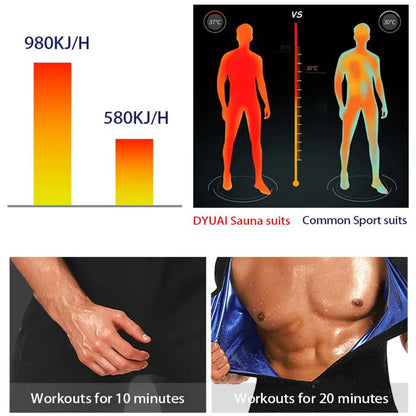 Traje de alta compresión con efecto sauna para hombre