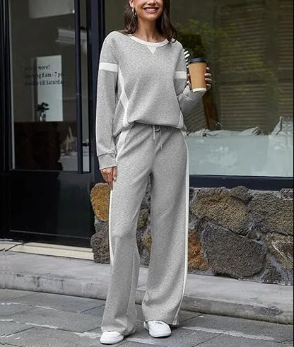 Conjunto de chándal de sudadera de cuello redondo