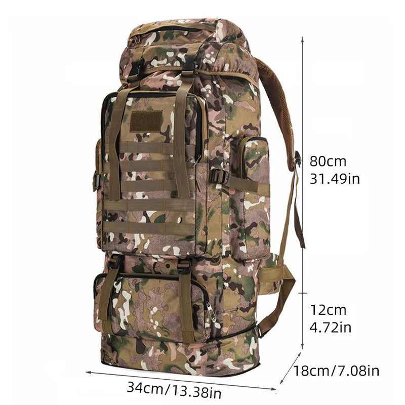Mochila mimetizada para acampar al aire libre de 100L