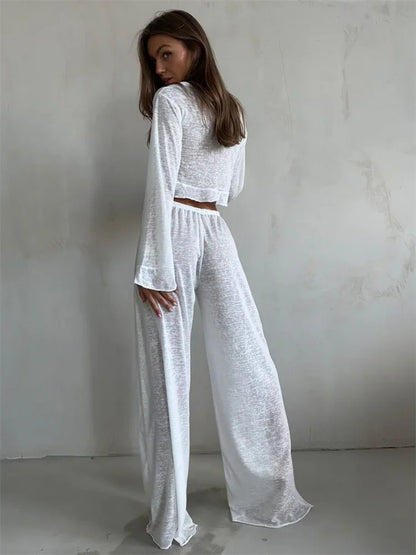 Conjunto de 2 piezas de pantalones informales y manga larga