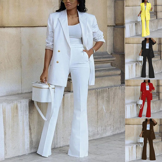 Traje informal con pantalones de pierna ancha