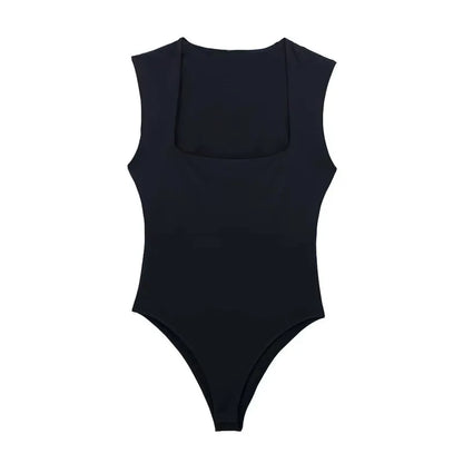 Body sin mangas con cuello cuadrado