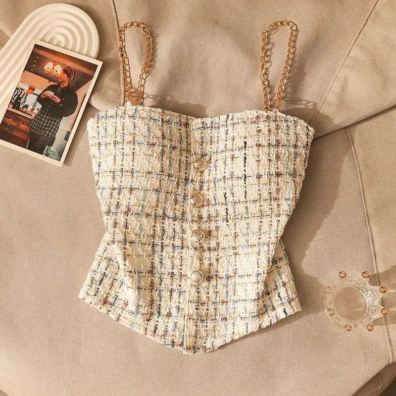 Chaleco estilo top con estampado