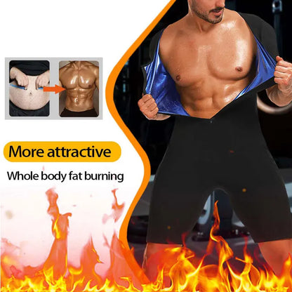 Traje de alta compresión con efecto sauna para hombre