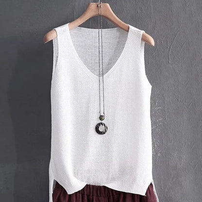 Blusa de punto sin mangas