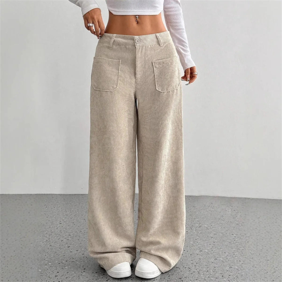 Pantalón de pana con piernas anchas