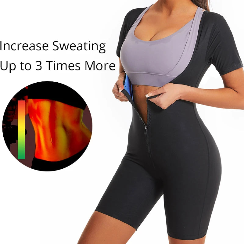 Traje de alta compresión con efecto sauna para mujer