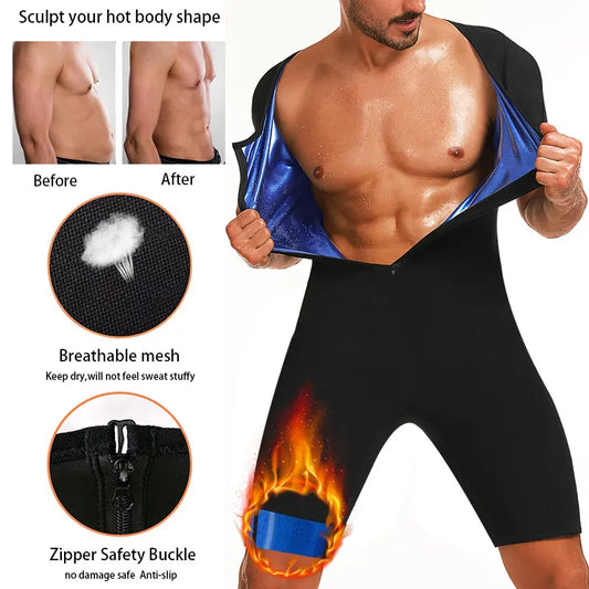 Traje de alta compresión con efecto sauna para hombre
