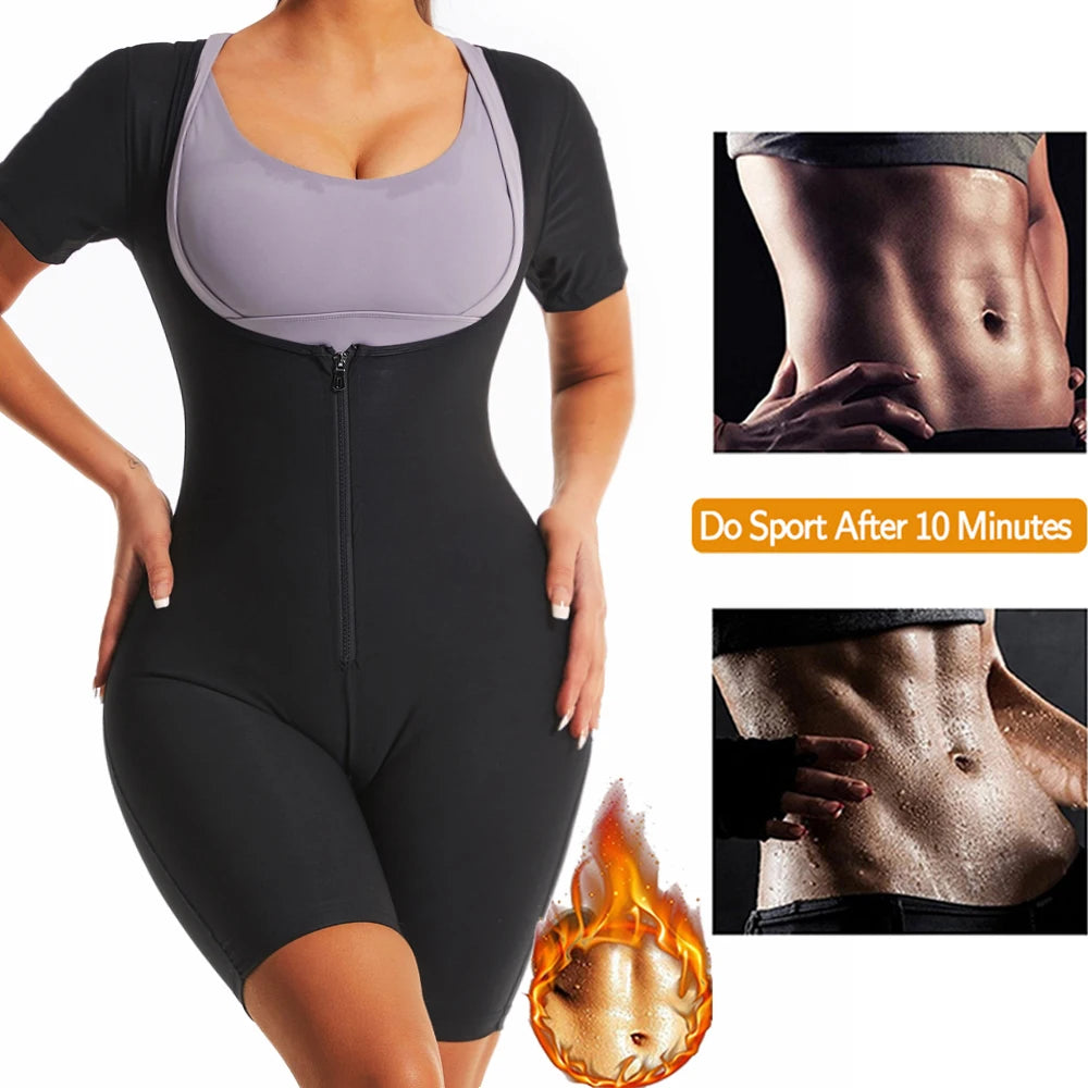 Traje de alta compresión con efecto sauna para mujer