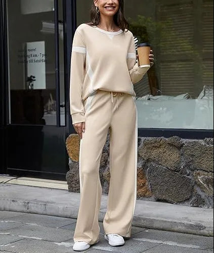 Conjunto de chándal de sudadera de cuello redondo