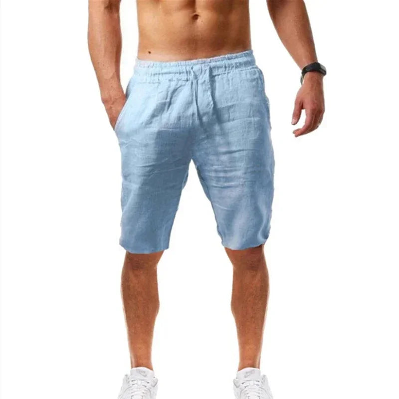 Pantalones holgados de algodón y lino para hombre
